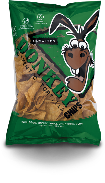 Donkey Brands Donkey Chips Unsalted Full Size Bag